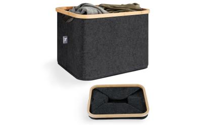 Hennez Wäschekorb Adrian 60L schwarz