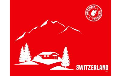 Duni Tischset Bio DC Swiss rot weiss