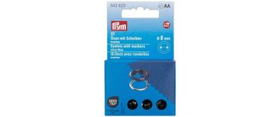 Prym Ösen mit Scheiben, marine, silber