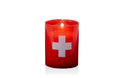 balthasar Kerze mit Schweizer Kreuz