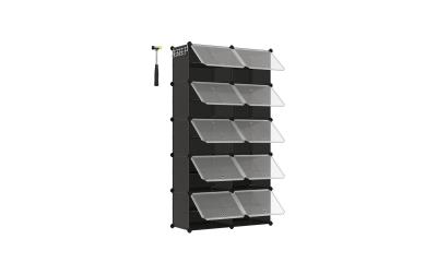 Songmics Schuhboxenfür 40 Schuhe, Schwarz