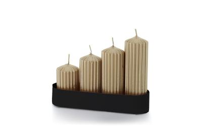 balthasar Adventstufenset Rille, Gold