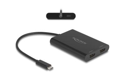 Delock Adapter USB-C zu 2x HDMI/USB-C PD