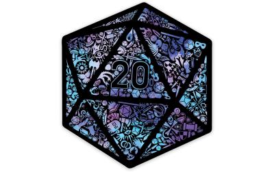 Holographic Mosaic D20 Sticker