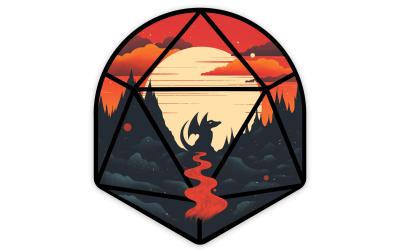 Young Dragon d20 Sticker