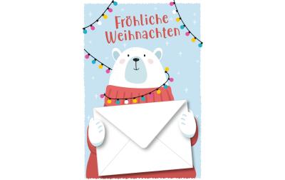 ABC Weihnachtskarte Frohe Weihnachten