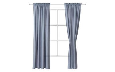 URBANARA Vorhang Graublau 2er Set 140x245cm