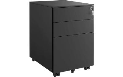 Songmics Rollcontainer schwarz, Schloss