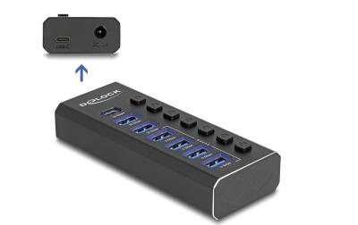 Delock USB-C Hub, 7 Port, schaltbar