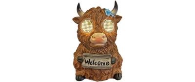 Dameco LED Solar Figur Hochlandrind Welcome