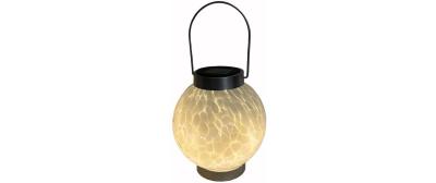 Dameco LED Solar Laterne Glas weiss