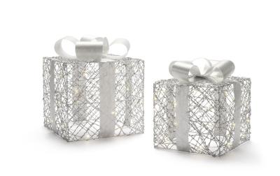 STT LED Silber Geschenkbox Set 2 Stk.
