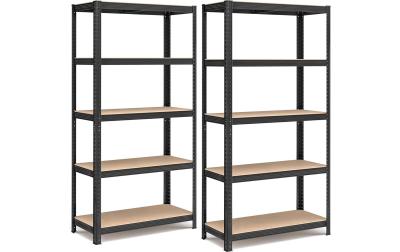 Songmics Regal, 2 Stück, Schwarz-Braun