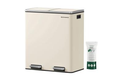 Songmics Treteimer 2x30 Liter, Creme