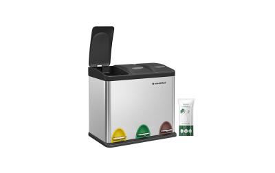 Songmics Treteimer 3x8 Liter, Silber