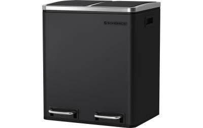 Songmics Treteimer 2x15 Liter, Schwarz