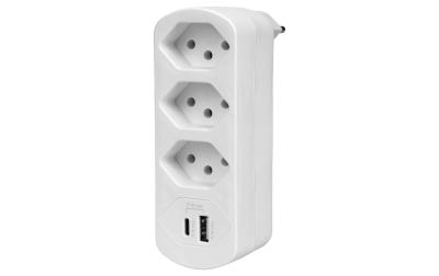 F.power Mehrfachadapter Flexo 3xT13 USB