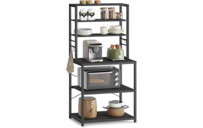 Vasagle Küchenregal mit 6Haken,Schwarz-Grau