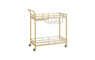 Vasagle Bartrolley Gold, 2 Ablagen