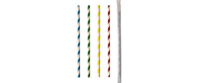 Papstar Trinkhalme Stripes Farbig assort.