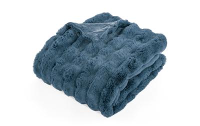 Tiseco Decke Bubble Rabbit Stripe blau