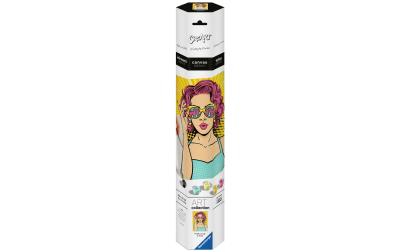 Canvas - PopArt Lady in Pink D/F/I/EN