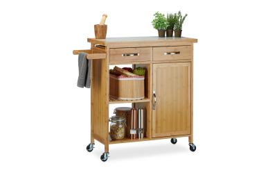 relaxdays Küchenwagen mit Marmorplatte