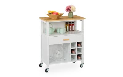 relaxdays Küchenwagen mit Weinregal