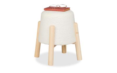 relaxdays Sitzhocker mit Teddyfell