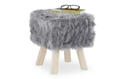 relaxdays Sitzhocker mit Fell