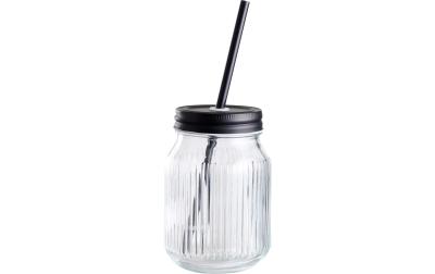 Schou Trinkglas mit Strohhalm