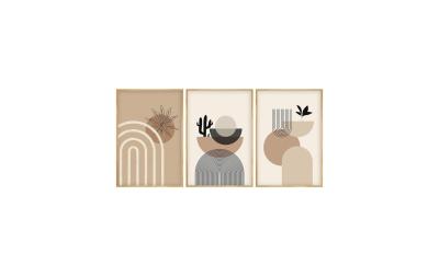 Wallxpert Bild Arches Beige/Blau 3-teilig