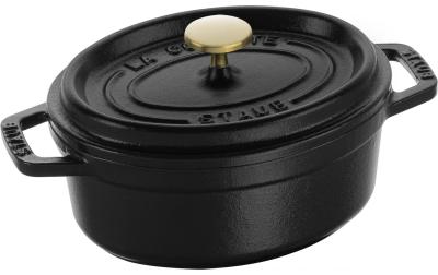 Staub Cocotte 15cm, oval, Schwarz,