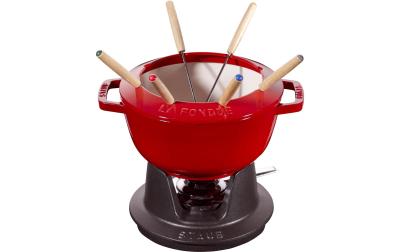 Staub Fondue Set Kirsch-Rot m. 2 Griffen