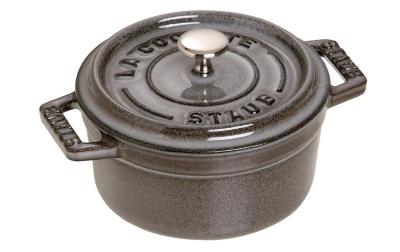 Staub Cocotte 22cm, rund, Graphit-Grau,