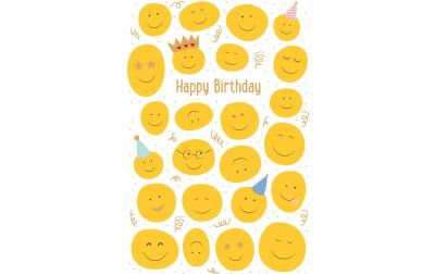 ABC Geburtstagskarte, Happy Smileys