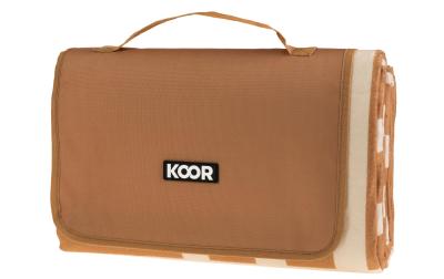 KOOR Picknickdecke Stripe check braun