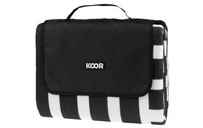 KOOR Picknickdecke Stripe check schwarz