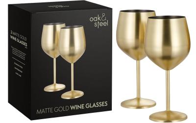 Oak&Steel Weingläser Gold matt, 2er Set