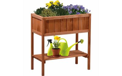 Hochbeet mit Ablage, braun