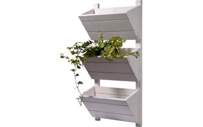 3-stufiges Wand-Pflanzbeet, weiss