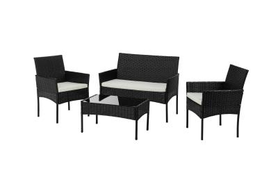 COCON Lounge Set 4-teilig, schwarz