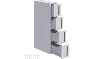 Songmics Nischenwagen, 4 Ablagen, Grau