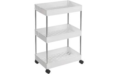 Songmics Nischenwagen,3 Ablagen, Weiss