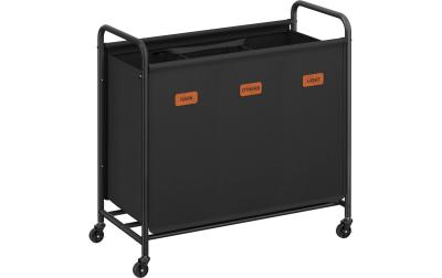 Songmics Wäschekorb Schwarz, 3 Körbe