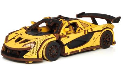 EWA Rennwagen 3D Holzbausatz Gelb