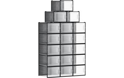 Songmics Schuhboxen stapelbar, 18er Set