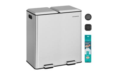 Songmics Treteimer Silber, 2 Fächer