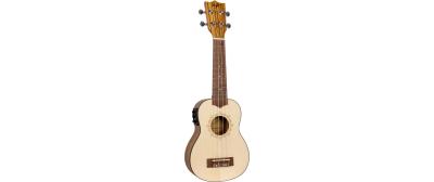 Flight Ukulele Soprano Spruce/Zebrano CEQ