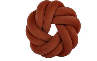 Tiseco Geknotetes Kissen 30x30x7 cm, braun